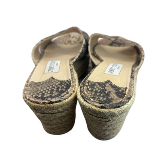 JIMMY CHOO Dovina Snake Embossed Espadrille Platform Wedge Women's Size 40 - Picture 10 of 16